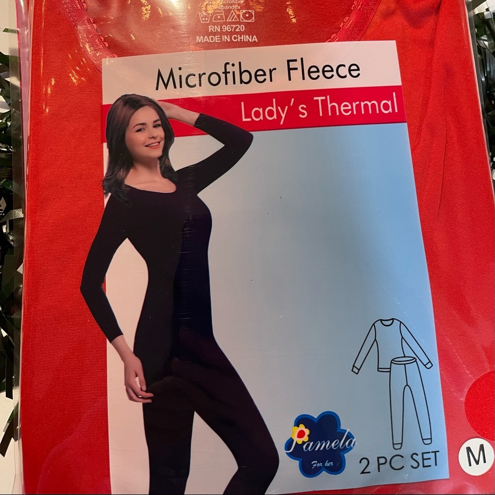 Microfiber fleece lady’s thermal 2 pc set